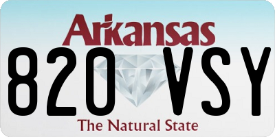 AR license plate 820VSY