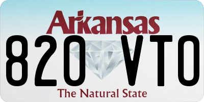 AR license plate 820VTO