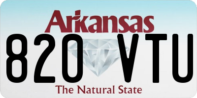 AR license plate 820VTU