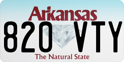 AR license plate 820VTY