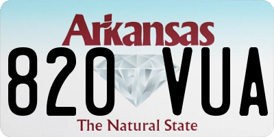 AR license plate 820VUA