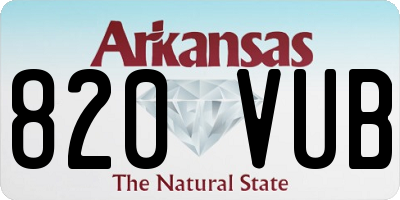 AR license plate 820VUB