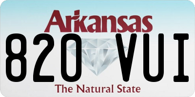 AR license plate 820VUI