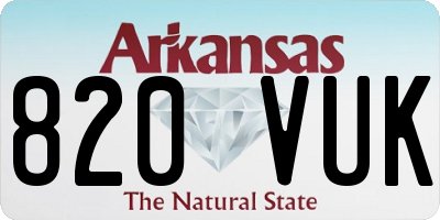 AR license plate 820VUK