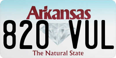AR license plate 820VUL