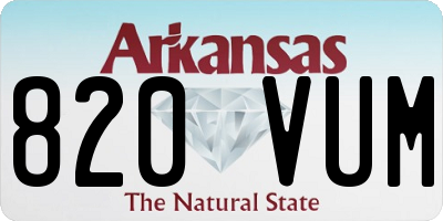 AR license plate 820VUM