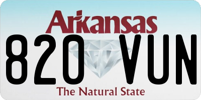 AR license plate 820VUN