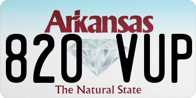 AR license plate 820VUP