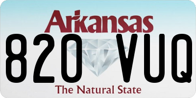 AR license plate 820VUQ