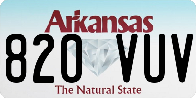 AR license plate 820VUV