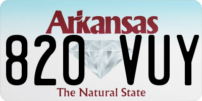 AR license plate 820VUY