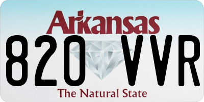 AR license plate 820VVR