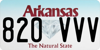 AR license plate 820VVV
