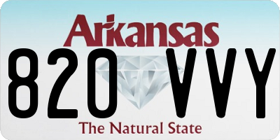 AR license plate 820VVY