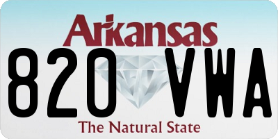 AR license plate 820VWA
