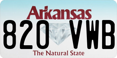 AR license plate 820VWB
