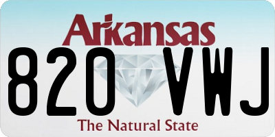 AR license plate 820VWJ