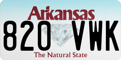 AR license plate 820VWK
