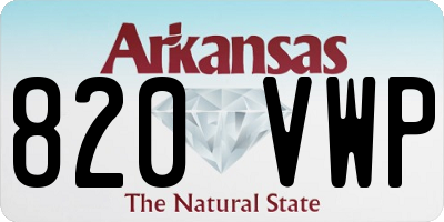 AR license plate 820VWP