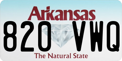 AR license plate 820VWQ