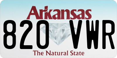 AR license plate 820VWR