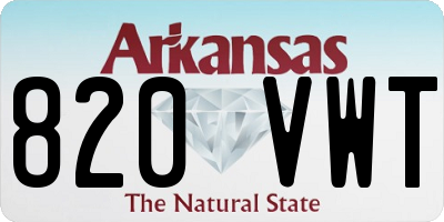 AR license plate 820VWT