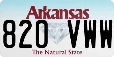 AR license plate 820VWW