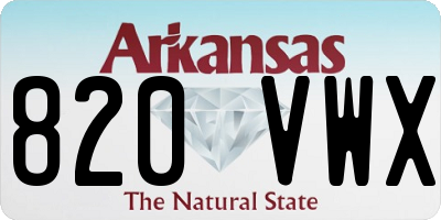 AR license plate 820VWX