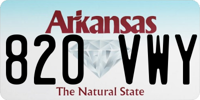 AR license plate 820VWY