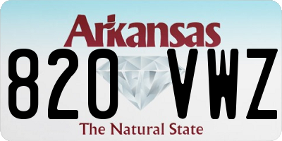 AR license plate 820VWZ