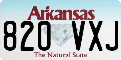 AR license plate 820VXJ