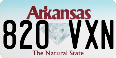 AR license plate 820VXN