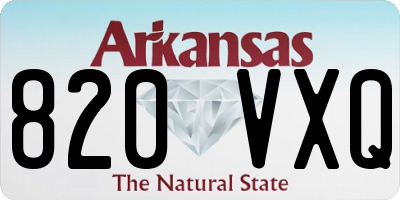 AR license plate 820VXQ