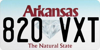 AR license plate 820VXT