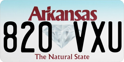 AR license plate 820VXU