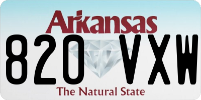 AR license plate 820VXW