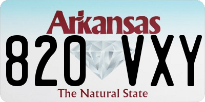 AR license plate 820VXY