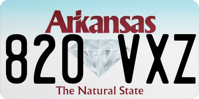 AR license plate 820VXZ