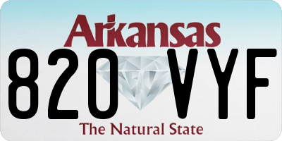 AR license plate 820VYF