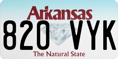 AR license plate 820VYK