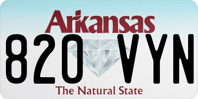 AR license plate 820VYN
