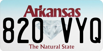 AR license plate 820VYQ