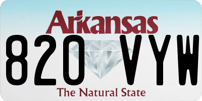 AR license plate 820VYW