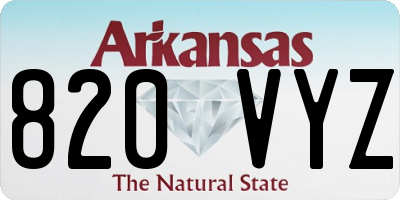 AR license plate 820VYZ