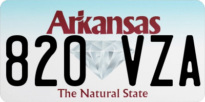 AR license plate 820VZA