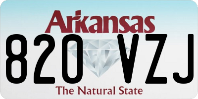 AR license plate 820VZJ