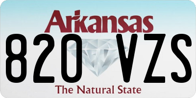 AR license plate 820VZS