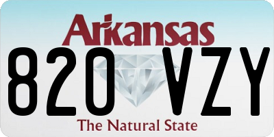 AR license plate 820VZY