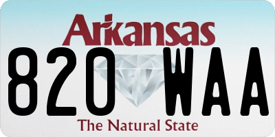 AR license plate 820WAA