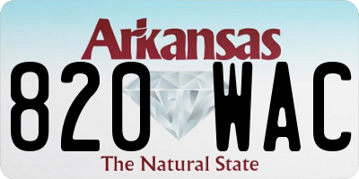 AR license plate 820WAC